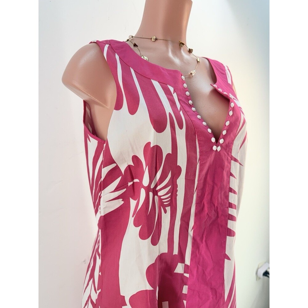 NWT Ashley Stewart Floral Print Midi Dress Size 16 Pink V Neck Sleeveless - Picture 5 of 11